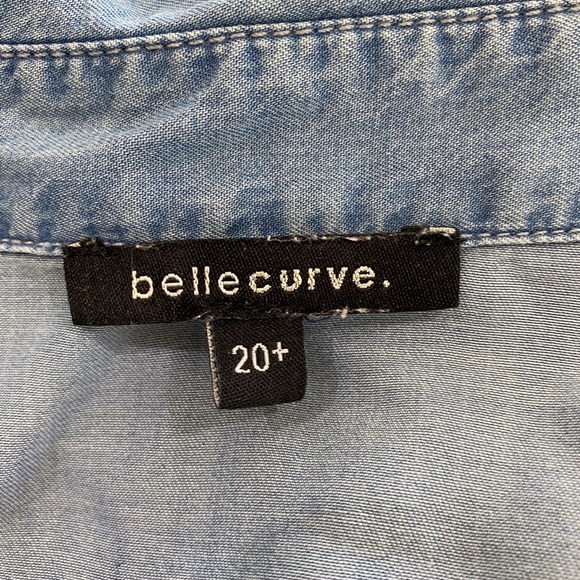 BELLE CURVE Blue Chambray Button Shirt Dress Sz 20 - Picture 4 of 8